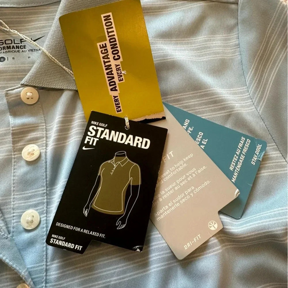 NWT Blue Nike women’s golf shirt striped size small tour performance - Picture 3 of 9